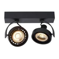 Lucide DORIAN - Plafondspot - LED Dim to warm - GU10 (ES111) - 2x12W 2200K/3000K - Zwart - thumbnail