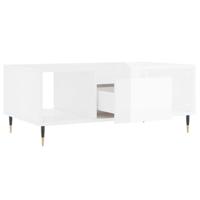 Salontafel 90x50x36,5 cm bewerkt hout hoogglans wit - thumbnail