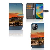 Apple iPhone 14 | Telefoonhoesje | Met pasjeshouder | Olifanten - thumbnail