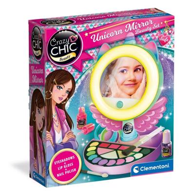 Clementoni crazy chic - eenhoorn spiegel met led ring licht