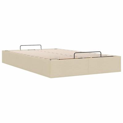 Bedframe zonder matras 120x200 cm stof crèmekleurig