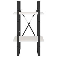 Boekenkast met 2 schappen 40x30x70 cm massief grenenhout wit - thumbnail