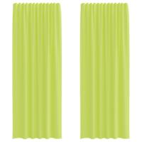 Gordijnen voile met roedezakken 2 st appelgroen - thumbnail