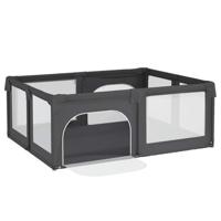 Babybox met 2 deuren oxford stof donkergrijs - thumbnail