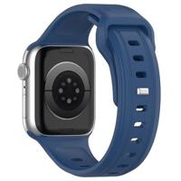 By Qubix - Square siliconen band - Donkerblauw - Compatible met Apple Watch 38mm / 40mm / 41mm / 42mm - Compatible Apple watch bandjes - thumbnail