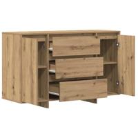 Dressoir artisanaal eikenkleurig 120 x 41 x 75 cm Bewerkt hout - thumbnail