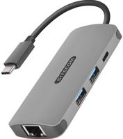 Sitecom CN-378 | USB-C naar Gigabit LAN Ethernet RJ45 + 2X USB 3.0 + 1x USB-C Power Delivery Port Adapter Hub - voor MacBook Pro/Air, Chromebook en andere USB Type C apparaten, grijs - thumbnail