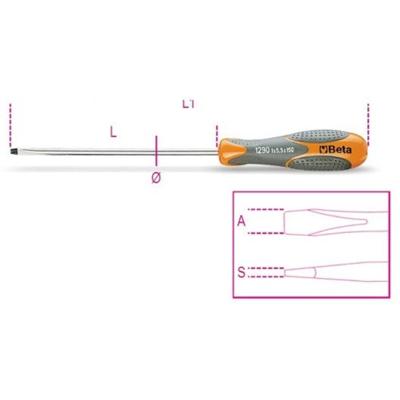 Beta Schroevendraaier voor sleufschroeven 1290 5,5X150 - 012900042