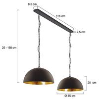 Steinhauer Hanglamp semicerikel 2556 zwart goud - thumbnail