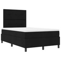 Boxspringbed met Matras & LED - Zwart, 120 x 190 cm, Stof - thumbnail