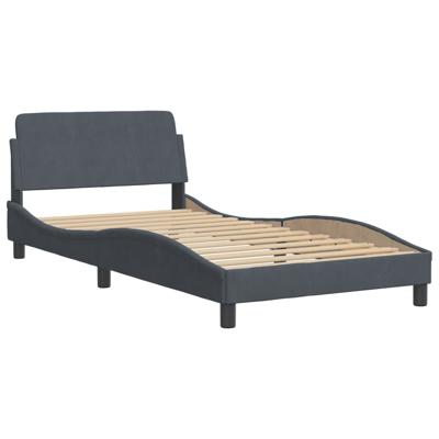 Bedframe zonder matras 100x200 cm fluweel donkergrijs