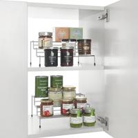 Metaltex smart kitchen 2-delig schuifbaar kruidenrek 28/55x23x13 cm zilver - thumbnail