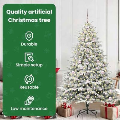 VidaXL Artificial pre-lit kerstboom met ballenset groen 180 cm