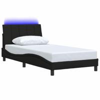 Bedframe zonder matras 100x200 cm stof zwart - thumbnail