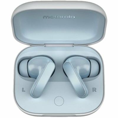 motorola Moto Buds: draadloze hoofdtelefoon, uitstekend geluid en audio met hoge resolutie, dynamische actieve ruisonderdrukking, optimale integratie in het motor-ecosysteem, blauw