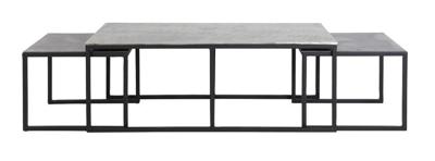 Light & Living Bijzettafel 'Kumalu' Set van 3 stuks max, antiek tin-antiek lood