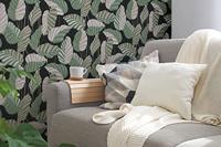 AS Creation Antigua - Zwart - Planten Behang - 390942 - thumbnail