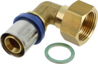 Bonfix Perskoppeling - 1x Alu-pers 1x Binnendraad - 2-delige kniekoppeling met losse fiberring - 3/4 x 20mm - thumbnail