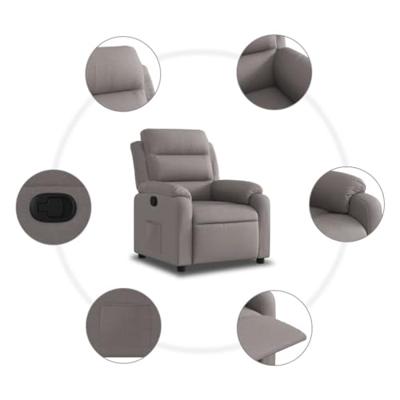 Fauteuil verstelbaar stof taupe
