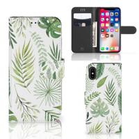 Apple iPhone X | Xs Hoesje Leaves - thumbnail