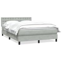 Boxspring met matras fluweel lichtgrijs 160x210 cm - thumbnail