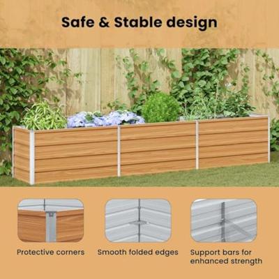 Verhoogde plantenbak Licht Bruin 240 x 40 x 45 cm