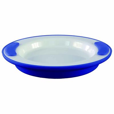 Warmhoudbord wit/blauw