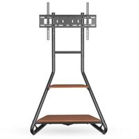 TV Vloerstandaard | 37 - 75 " | Maximaal schermgewicht: 40 kg | Bauhaus Design | Aanpasbare vooraf ingestelde hoogtes | MDF / Staal | Bruin / Zwart - thumbnail