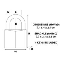 MASTERLOCK Hangslot messing nikkel 40 mm zeshoekige handgreep - thumbnail