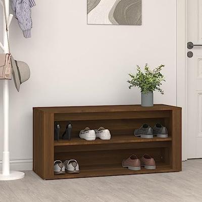 VidaXL Schoenenrek 100x35x45 cm bewerkt hout bruin eikenkleur