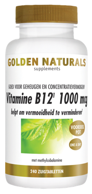 Golden Naturals Vitamine B12 1000mcg Zuigtabletten Golden Naturals Vitamine B12 1000mcg Zuigtabletten