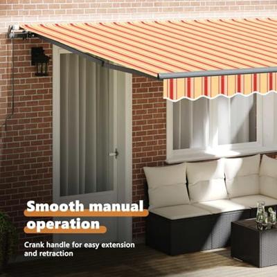 VidaXL Inklapbaar zonnescherm geel en oranje 400 × 300 cm