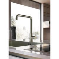 Hotbath Cobber Opbouw keukenmengkraan met draaibare L-uitloop geborsteld nikkel CB041GN - thumbnail