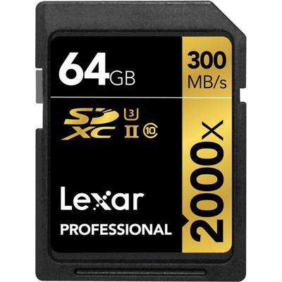 Lexar Pro Gold 64GB SDXC V90 UHS-II - R300/W260 MB/s