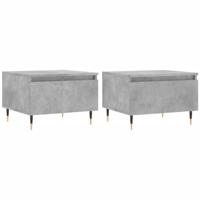 Salontafels 2 st 50x46x35 cm bewerkt hout betongrijs - thumbnail