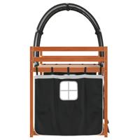 Stapelbed met gordijnen 90x190 cm grenenhout wit en zwart - thumbnail