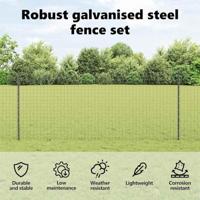 VidaXL Afrasteringspaal 22 pcs grijs 160 cm staal - thumbnail