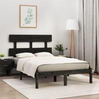 Bedframe massief hout zwart 140x190 cm - thumbnail