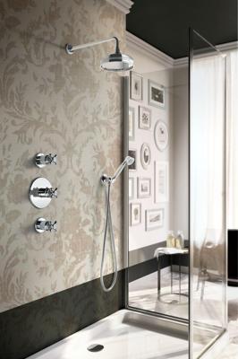 Regendoucheset Inbouw Hotbath Amice Get Together 22cm Rond Glans Chroom Thermostaatkraan met Handdouche 3 Greeps