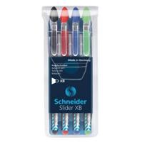 Schneider balpen Slider Basic, extra breed, geassorteerde kleuren, etui van 3 + 1 gratis - thumbnail