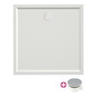 Douchebak Xenz Mariana | 90x90x4 cm | Incl.Afvoersifon-Chroom | Acryl | Vierkant | Wit mat - thumbnail