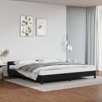Bedframe met hoofdeinde zonder matras 200x200 cm zwart - thumbnail