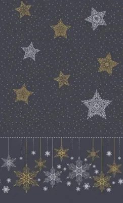 Duni Tafellaken Snowstars Black 138x220