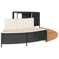 VidaXL Hottub-ombouw poly rattan en massief acaciahout zwart - thumbnail
