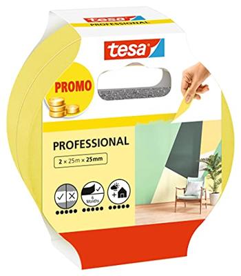 tesa Professional 56212-00000-02 Schilderstape Geel (l x b) 50 m x 25 mm 2 stuk(s) tesa Professional 56212-00000-02 Schilderstape Geel (l x b) 50 m x 25 mm 2 stuk(s)