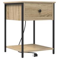 Bedside kasten 2 pcs Sonoma eiken 42 x 41 x 56 cm Bewerkt hout - thumbnail