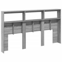 Hoofdbordkast met LED-verlichting 180x17x102 cm grijs sonoma - thumbnail