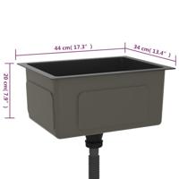 Gootsteen handgemaakt roestvrij staal zwart - thumbnail