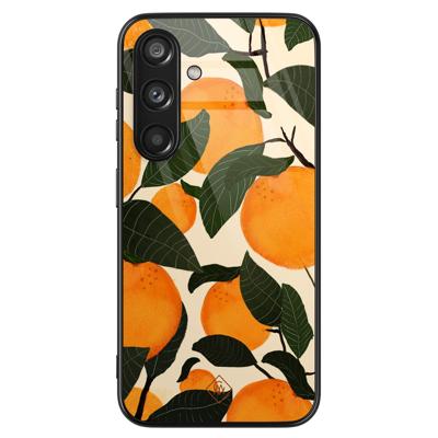 Samsung Galaxy S24 glazen hardcase - Orange garden Samsung Galaxy S24 glazen hardcase - Orange garden