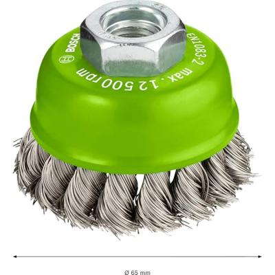 Bosch Accessoires Komstaalborstel, roestvrij 65 mm, 0,35 mm, 12500 U/ min, 14 1st - 2608622104